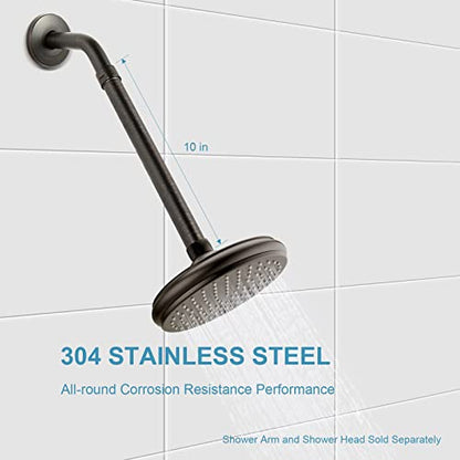 OFFO Shower Head Extension Arm, 10 in Oil Rubbed Bronze Shower Arm Extension Shower Head Extender Made of 304 Stainless Steel Shower Pipe Extension - color: Oil Rubbed Bronze, style: 10 in