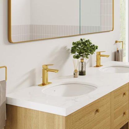 GROHE Cubeo S-Size Single-Hole Single-Handle Bathroom Faucet, Brushed Gold | Bathroom Sink Faucet: Single Hole Vanity Faucet, Water-Saving 1.2GPM, SilkMove Ceramic Valve, Drain Not Included | 101899GN00 - color: Brushed Gold, size: S-Size