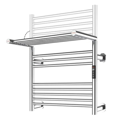 Heated Towel Rack Foldable Smart Dual-Zone APP No-Drill Chrome CA3 - color: Chrome, size: Ultra-13Bar H27.56 x W21.65