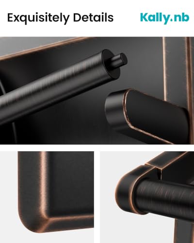 Recessed Toilet Paper Holder Oil-Rubbed Bronze in-Wall, 304 Stainless Steel | Inset Toilet Paper Holder, Spring-Free Pivoting Arm, Space-Saving Flush Mount, Fits Rolls up to 6 in - color: Oil-rubbed Bronze