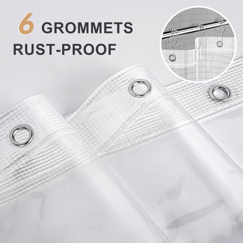 AmazerBath Heavy Duty Stall Shower Curtain Liner 12 Gauge, 36 x 72 Inches Clear Weighted Plastic Shower Liner with 2 Weighted Stones and 6 Rustproof Metal Grommet - size: 36"W x 72"L (Pack of 1)