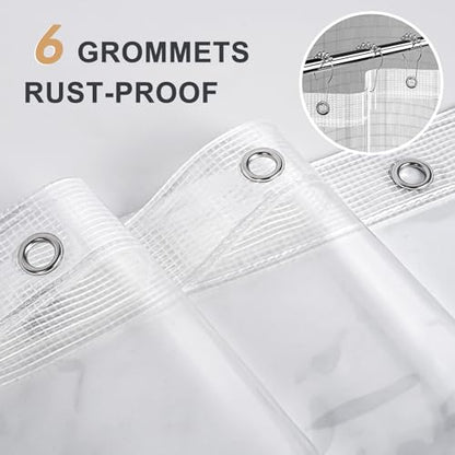 AmazerBath Heavy Duty Stall Shower Curtain Liner 12 Gauge, 36 x 72 Inches Clear Weighted Plastic Shower Liner with 2 Weighted Stones and 6 Rustproof Metal Grommet - size: 36"W x 72"L (Pack of 1)