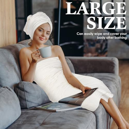 Set of 6 Oversized Microfibers Bath Towel Set 40'' x 80'' Quick Dry Absorbent Bath Sheets with 2 Extra Large Shower Towels 2 Soft Hand Towels 2 Washcloths for Bathroom Gym Spa