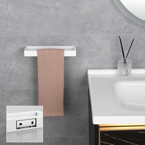 GERZWY SUS304 Stainless Steel Towel Holder Towel Hanger Towel Ring for Bathroom Lavatory Wall Mount Contemporary Style, White - color: White
