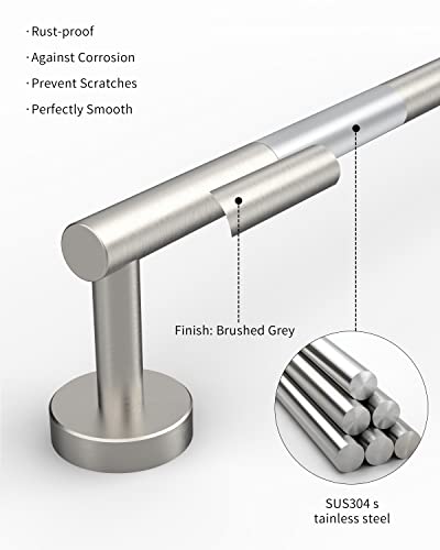 RARXTR 24 Inch Brushed Towel Bar Towel Rack for Bathroom Kitchen Hand Towel Holder Dish Cloths Hanger SUS304 Stainless Steel RUSTPROOF Wall Mount (Brushed Grey) - color: Brushed Grey, size: 22 inch(Center to Center)