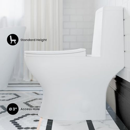 Ivy One-Piece Toilet, 10" Rough-in 1.1/1.6 gpf - color: Glossy White, size: 10" Rough-in