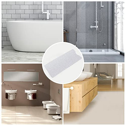 Bathtub Mat Non Slip Shower Mat Soft PVC Loofah Bath Tub Mats with Drain for Bathroom Tub 40 x 16 Inch (White) - color: White