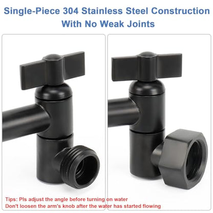 NearMoon Adjustable Shower Arm Universal Connection, Extension Arm, Adjust Angle to Upgrade Shower Experience, Easy to Install, Anti-leak (5 Inch, Matte Black) - color: Matte Black, style: 5 Inch Adjustale