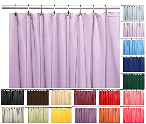 Elegant Heavy Duty Vinyl Shower Curtain Liner with 12 Metal Grommets Lilac - color: Lilac