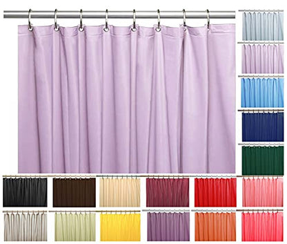 Elegant Heavy Duty Vinyl Shower Curtain Liner with 12 Metal Grommets Lilac - color: Lilac