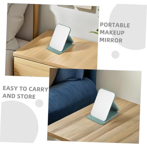 2pcs Portable Makeup Mirrors with Foldable Stand Small Desktop Vanity Mirrors for Travel Dorm Bathroom Countertop Use