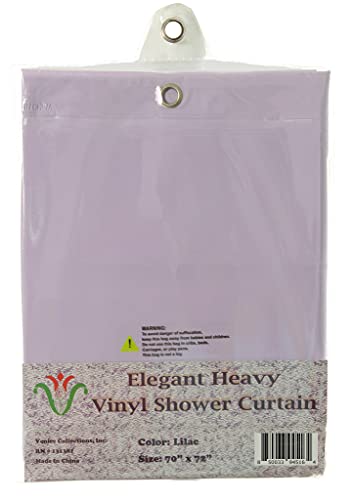 Elegant Heavy Duty Vinyl Shower Curtain Liner with 12 Metal Grommets Lilac - color: Lilac
