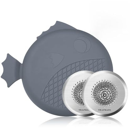 TRAPMATE Bathtub Stopper Drain Strainer Kit, Easy Clean Tub Shower Drain Hair Catcher, Anti-Clog Stainless Steel Sink Cover, Drain Protector for Bathroom Sink & Wash Basin (Patented Product) - color: Silver Silver Gray