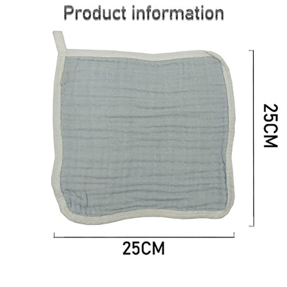 Baby Wash Cloth and Towels 5 Pack - Muslin Washcloths, Super Soft Newborn Bath Face Towels, Cotton Reusable Wipes