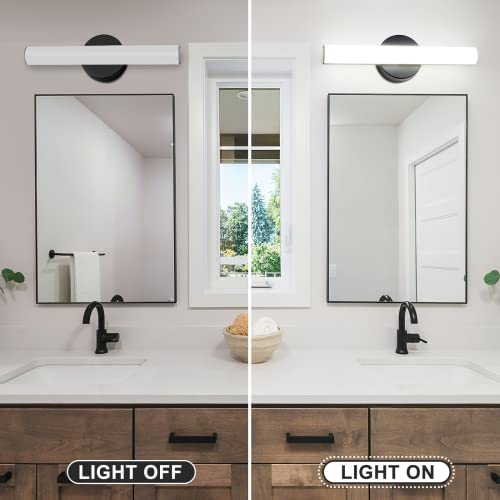 Modern Dimmable LED Vanity Light Bar Lighting, Bathroom Light Fixtures | 15.9 Inch LED Bathroom Light Fixture Over Mirror, 15W 1300LM Daylight White 5000K Wall Sconces Lighting, Black Bath Light Bar - size: 1 Count (Pack of 1)