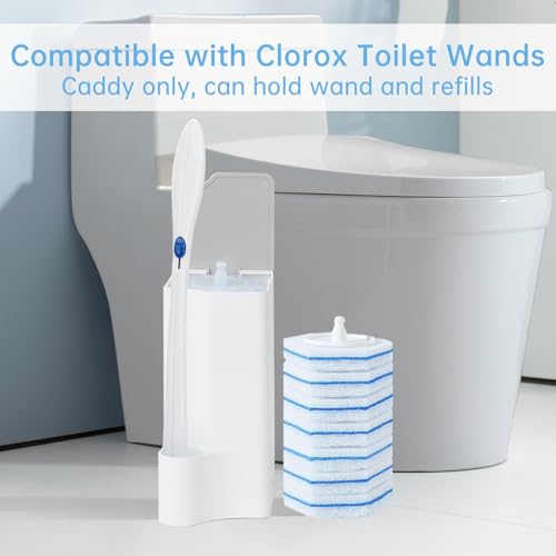 2 Pack Holder for Clorox Toilet Wand, Compatible with Clorox Toilet Wand Holder only, White & Gray