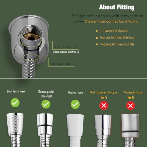 Handheld Shower head Holder - All Metal - Adhesive and Screw in Installation - Minimal Design Bathroom Wall Mount Shower sprayer Holder (Polished Chrome) - color: Polished Chrome