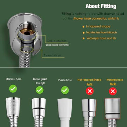 Handheld Shower head Holder - All Metal - Adhesive and Screw in Installation - Minimal Design Bathroom Wall Mount Shower sprayer Holder (Polished Chrome) - color: Polished Chrome
