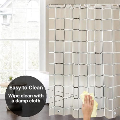 Plastic Shower Liner - Premium EVA 5G Shower Curtain Liner with Rustproof Grommets and 3 Weighted Magnets, Waterproof Shower Curtain for Bathroom(Classic Square, 72”*72”) - color: Classic Square, size: 72”*72”