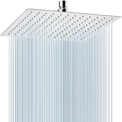 Midanya Square Rain Shower Head,High Pressure,Polish Chrome 12 Inch | 360°Swivel,Ceiling or Wall Mount,Waterfall Full Body Coverage,Bathroom Remodel,Stainless Steel Large Rainfall Shower Head - color: Chrome, size: 12 Inch