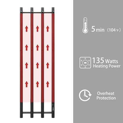 Towel Warmer Wall Mounted 43-Inch Four Towel Bar with Built-in Timer, Electric Stainless Steel Heated Towel Racks for Bathroom, Matte Black
