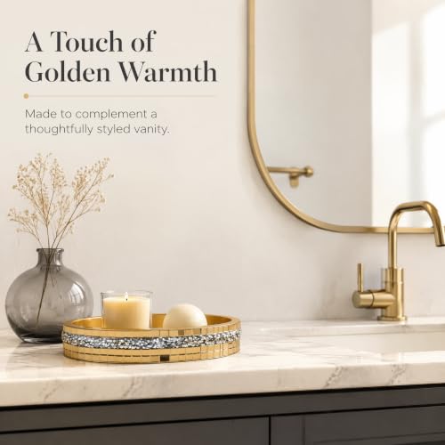 Gold Mosaic Soap Dish and Bathroom Tray, Shiny Soap Holder | Multi functional dressing table, kitchen bathroom storage tray, used for storing soap, rings, jewelry, and small accessories - size: Soap Dish