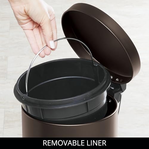 iDesign Round 1.3 Gallon Bathroom Step Trash Can - Set of 2 - Bronze - color: Bronze, style: Pack of 2