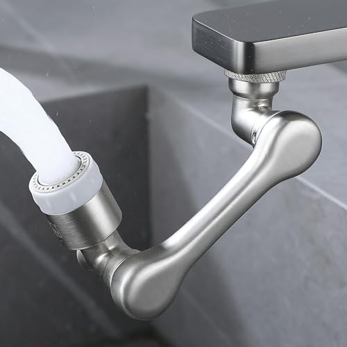 Faucet Extender 1080° Swivel Faucet Aerator Rotating Faucet Extension with Two Water Outlet Modes Nickel Brushed