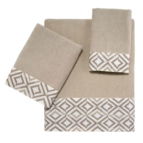 Avanti Linens - Bath Towel, Soft & Absorbent Cotton (Harlow Collection, Linen) - color: Linen, size: Bath Towel