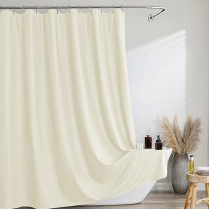 Cream Fabric Shower Curtain 78 Inch Length 1 Piece, Embossed Textured Waffle Cloth Shower Curtains for Bathroom Modern Hotel Spa, Water Resistant Machine Washable, 72Wx78L Inches - color: Cream, size: 72"W x 78"L (Pack of 1)