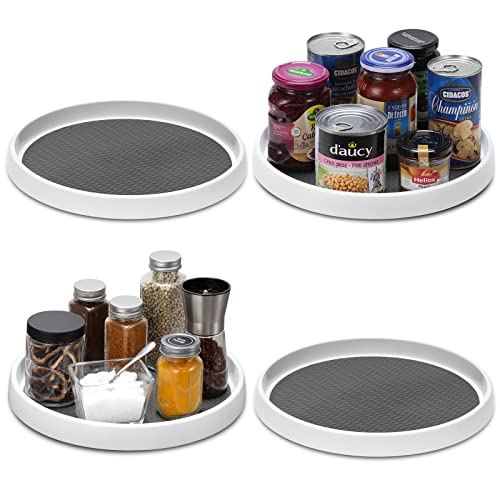 Set of 4, 10 Inch Non-Skid Lazy Susan Organizers - Turntable Rack for Cabinet, Pantry Organization and Storage, Kitchen, Fridge, Bathroom Makeup Vanity Countertop, Under Sink Organizing, Spice Rack - size: 10 inch - 1 Tier - 4 Pack