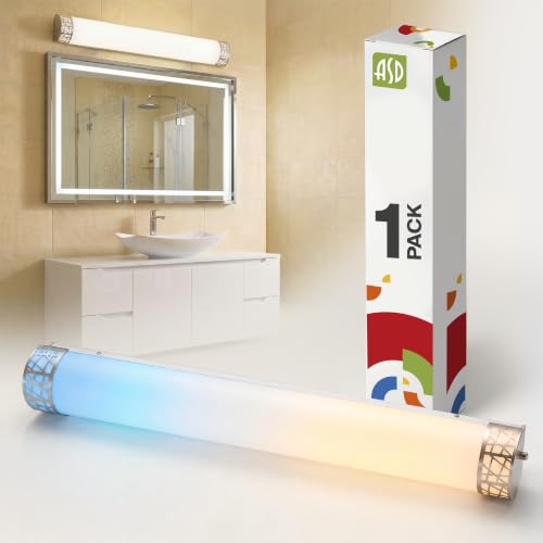 ASD 36 Inch LED Bathroom Vanity Light, 5CCT 2700K-5000K 30W, Dimmable Bathroom Light Fixtures, Modern Vanity Lights for Bathroom Lighting Fixtures Over Mirror, Wall Light Bar, Brushed Nickel, ETL - color: 36 Inch - Brushed Nickel, size: 1 Pack