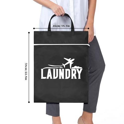 2 Pcs Large Travel Laundry Bag - Washable Waterproof Wet Bag for Dirty Clothes, Swimsuit, Workout, Gym, Swimming Pool, Yoga, College Dorm (Black+Blue) - color: Black+Blue