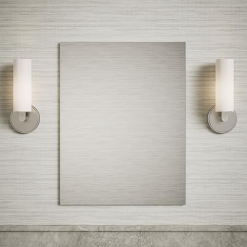 Kohler Embark Slim Medicine Cabinet Bathroom Mirror, 20in x 26in | 55062-NA, Rectangular, Adjustable Shelves for Storage, Mirrored Door - size: 20 in. x 26 in., style: Flat Edge