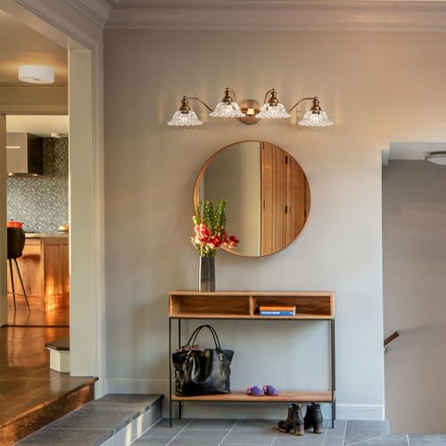 XIEDUN Brass 4 Light Vanity Lights for Bathroom Vanity Light Fixtures Bathroom Light Fixture - color: Brass, size: 4 Light
