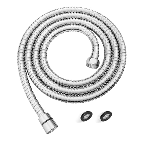 JOMOO 71-Inch Extra Long Shower Hose, Stainless Steel Shower Hose Replacement with Anti-Kink Flexible Design, Universal 1/2" for Bathroom Hand held Showerhead, Chrome - color: Chrome, size: 71 Inch