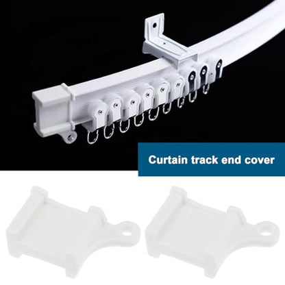 Create idea 8PCS White Curtain Rail End Stops Curtain Track Fittings End Caps for Bendable Curved Curtain Track Siding Ceiling Wall Mount Curtain Rail Ends Cap
