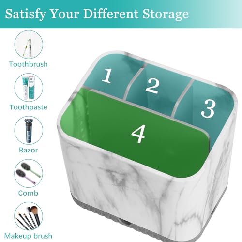 PARKMANI Toothbrush Holders for Bathrooms, Tooth Brush Holder for Bathroom Countertop Organizer, Kids Electric Toothbrush and Toothpaste Holder (Grey Marble Grain) - color: Grey Marble Grain