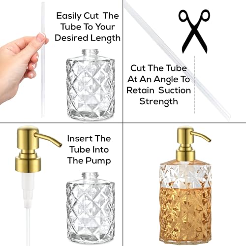 Gold Soap Dispenser Pump Replacement - Brushed Finish 304 Stainless Steel Hand Lotion Soap and Liquid Dispenser Pumps Replacement for Regular Mouth Bottles, Standard 28/400 Neck Size,2 Pack - color: Brushed Finish-gold, size: 2pcs