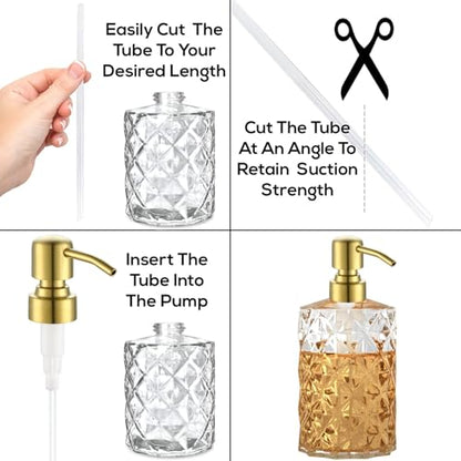 Gold Soap Dispenser Pump Replacement - Brushed Finish 304 Stainless Steel Hand Lotion Soap and Liquid Dispenser Pumps Replacement for Regular Mouth Bottles, Standard 28/400 Neck Size,2 Pack - color: Brushed Finish-gold, size: 2pcs