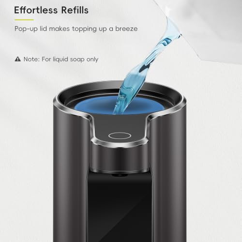 EKO Aroma Touchless Automatic Soap Dispenser for Bathroom and Kitchen, Liquid Hand Soap Dispenser, Water-Resistant and Rechargeable, 9 fl oz (Dark Grey) - color: Dark Grey, size: 9 oz (Standard Rechargeable)