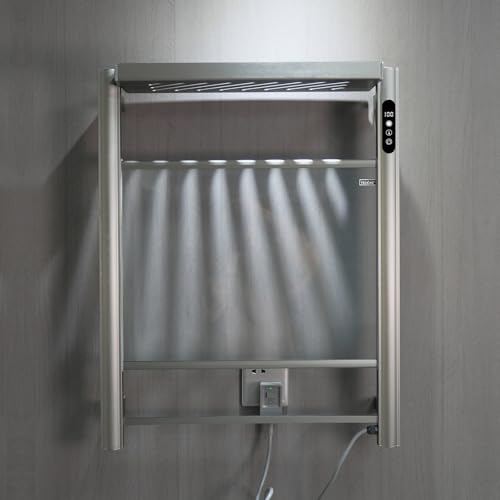 2 in 1 Towel Warmer Rack & Towel Rack Wall, Towel Warmers for Bathroom Wall – Timer & Temperature Multi-Level Adjustments with for Bathroom Shower Hot Tub (Grey) - color: Grey