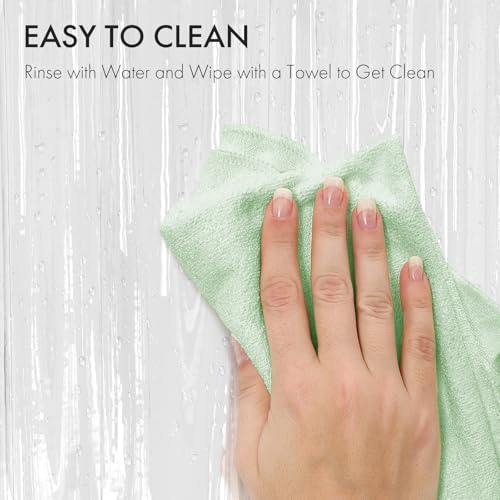 AmazerBath Shower Curtain Liner 2 Pack, 72 x 96 Inches Extra Long PEVA Plastic Shower Liner with 3 Weighted Stones and 12 Rustproof Metal Grommet, Lightweight Waterproof Shower Curtain - Clear - color: Clear, size: 72"W x 96"L (Pack of 2)