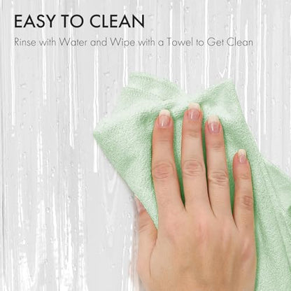 AmazerBath Shower Curtain Liner 2 Pack, 72 x 96 Inches Extra Long PEVA Plastic Shower Liner with 3 Weighted Stones and 12 Rustproof Metal Grommet, Lightweight Waterproof Shower Curtain - Clear - color: Clear, size: 72"W x 96"L (Pack of 2)