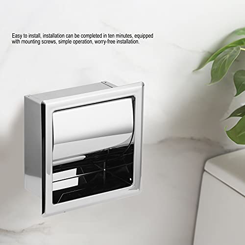 Recessed Toilet Paper Holder, Stainless Steel Tissue Towel, Toilet Roll Paper Rack for Home Hotel Bathroom