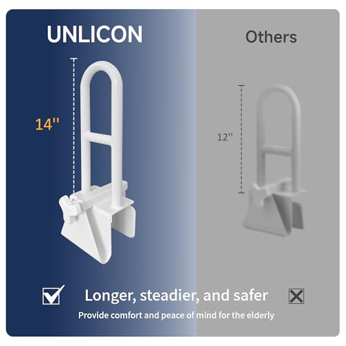Bathtub Safety Rail Adjustable Shower Grab Bar - White Medical Bathtub Handle Grab Bars for Bathroom, Safety Handle Rail Heavy Duty for Seniors and Elderly