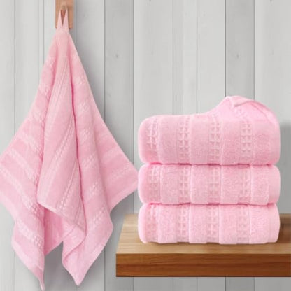 VOOVA & MOVAS Hand Towels 4PC,13"x30", 100% Cotton,with Loop,Pink | Waffle Weave Fabric, Soft Lightweight & Absorbing, Quick Dry & Non-fading, Unshrinkable - color: Babypink