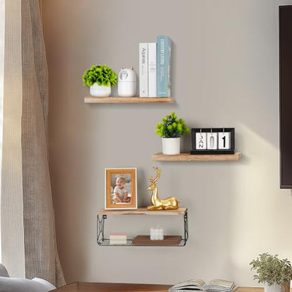 Bathroom Shelves - Shelves Over Toilet with Storage Basket, for Home Décor and Storage, Paulownia Wood, Baked Finish, Waterproof, Bathroom/Kitchen/Living Room