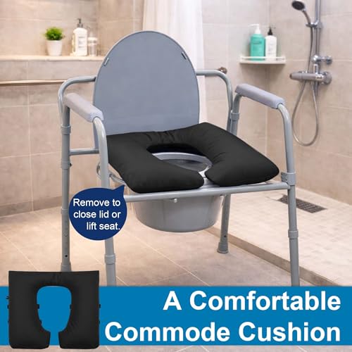 3-Inch Raised Toilet Seat Cushion, Waterproof PU Cover | Toilet Seat Riser, Toilet Cushion & Cover, Pressure Relief,Thick Seat Pad, Comfort Support For Elderly, Pregnant & Disabled