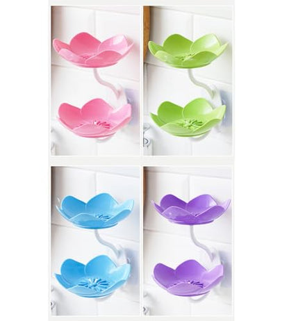Soap Holder Shower,bar soap Holder,Adhesive Soap Dish for Bathroom Wall | Wall Mounted Self Draining,NO Drill Sponge Holder for Bathroom,Bathtub Kitchen Sink,Easy Cleaning,Keep Dry,2 tier,4 Pack - color: D-pink+green+blue+purple